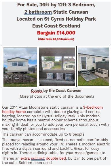 3 bedroom Static caravan