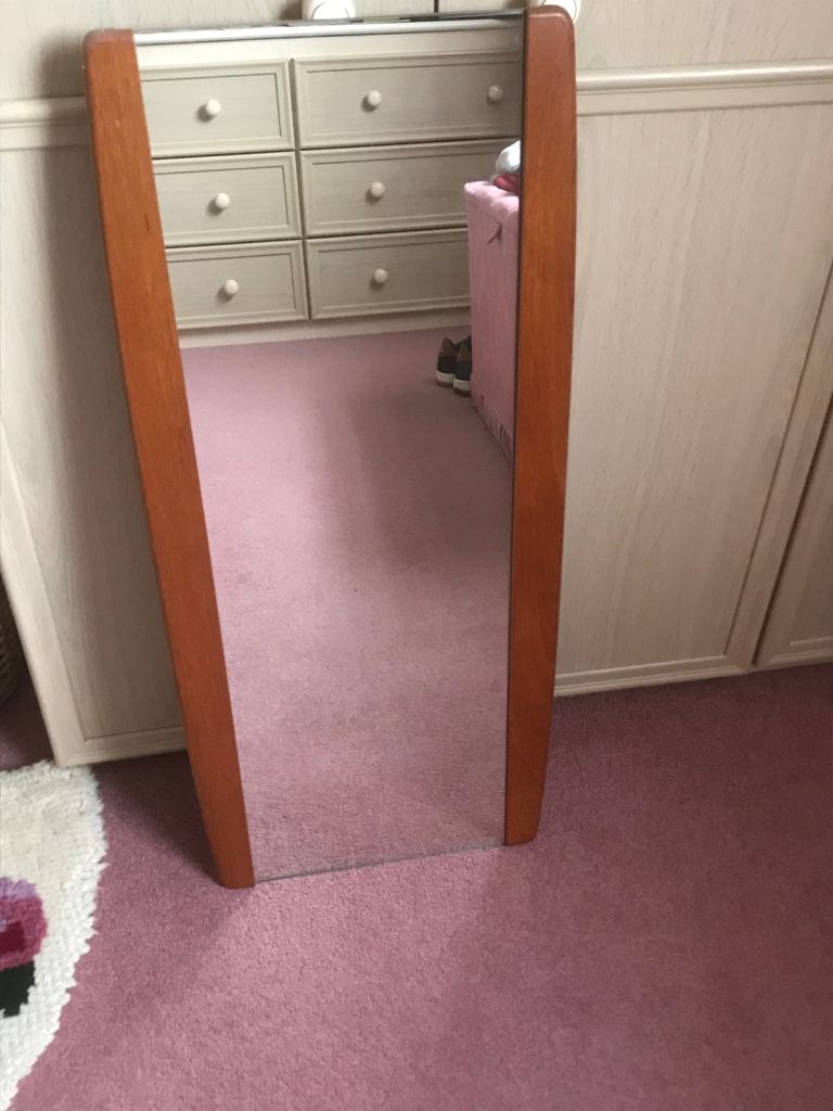 Teak framed mirror