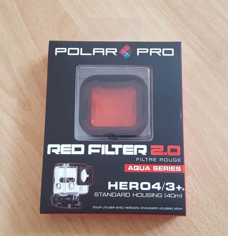 GoPro 3+, 4 & 5, 40m Waterproof Housing Red SCUBA Filter