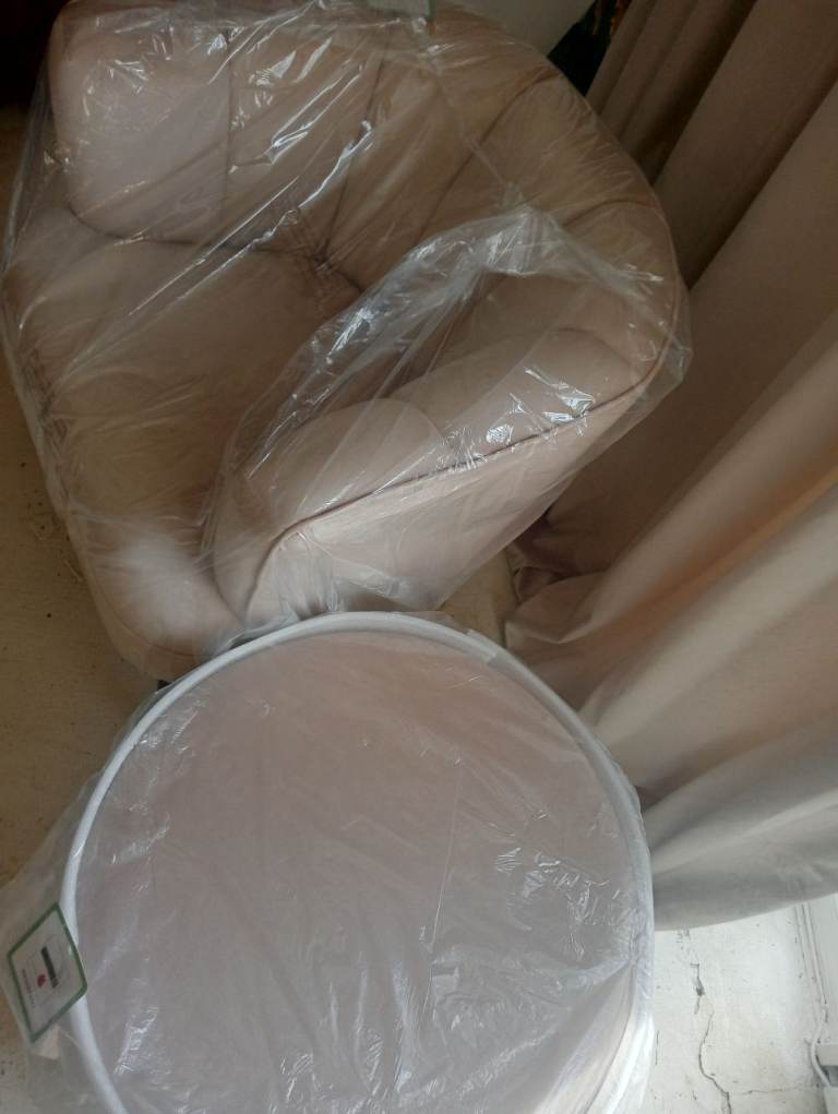 image for Brand new velvet chair and footstool 