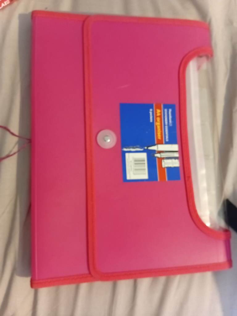 New Pink A4 Expanding File Folder