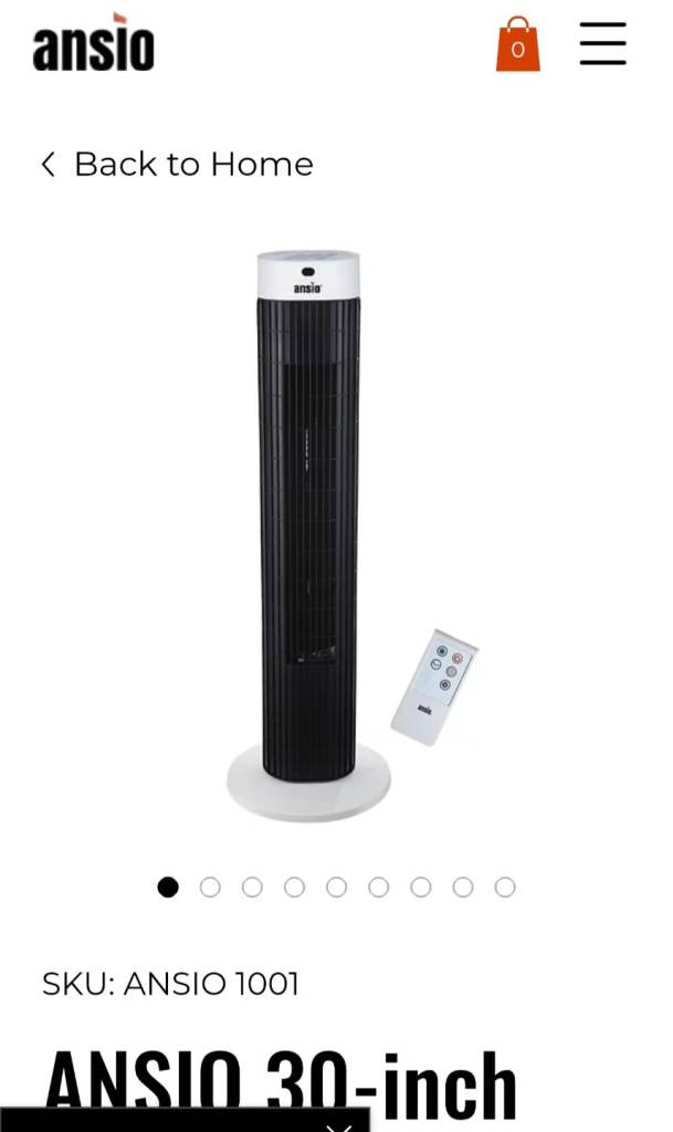 Ansio Air Cleaning and Cooling Fan 30 inch