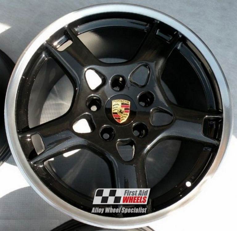 R326DCB Swap PORSCHE CARRERA 4S 911-997 4x19'' GENUINE CRABCLAW GLOSS BLACK DIAMOND CUT ALLOY WHEELS
