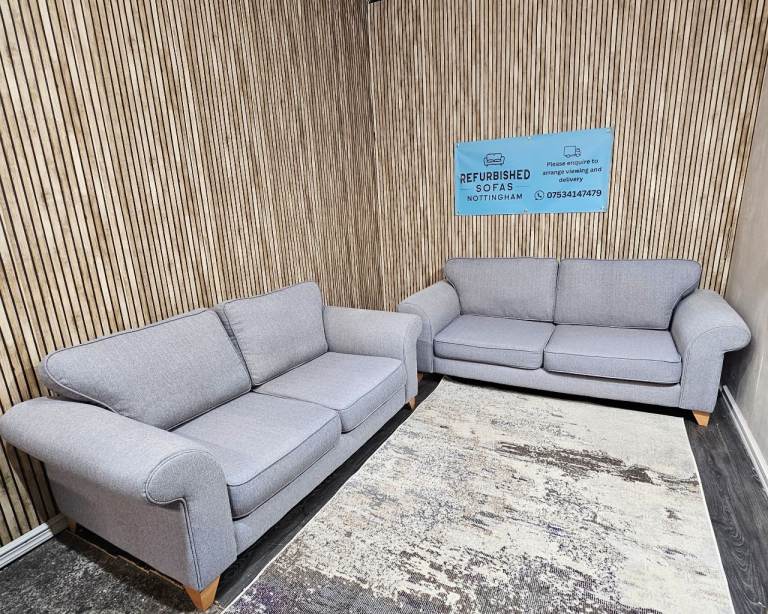 image for Dfs angelic grey sofa set 3 seater plus 2 seater 