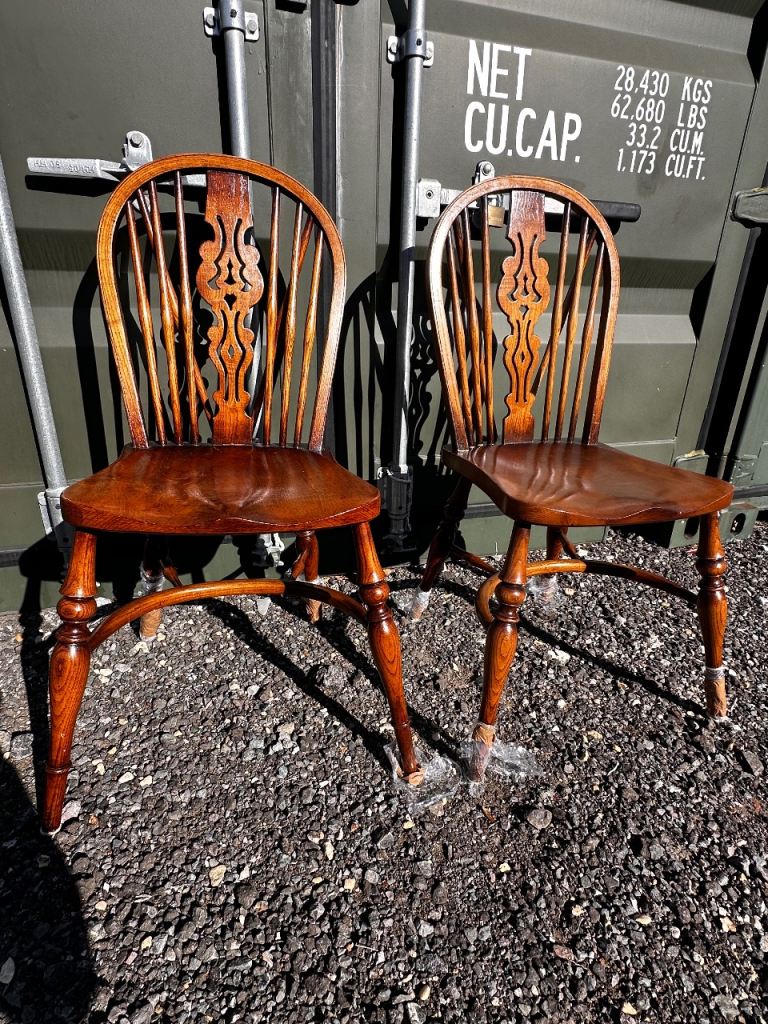 Pair of Vintage Wooden Windsor Style Chairs 