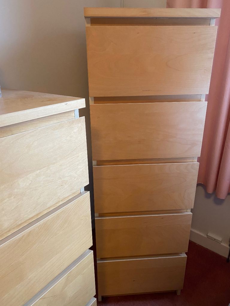 IKEA Malm 5-drawer chest in beech