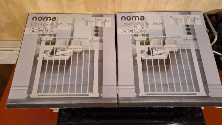 Noma Easy Fit Bar Gates - White Metal Safety Gates