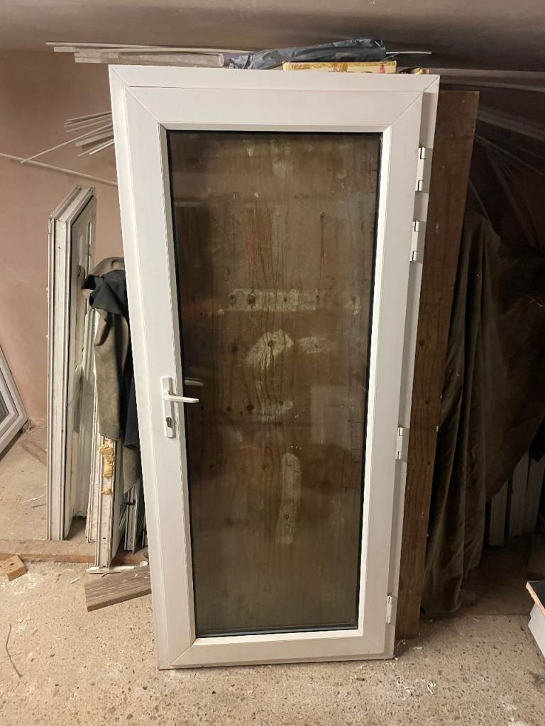 UPVC DOOR 203 x 90 cm - UPVC DOUBLE GLAZED DOOR - CLEAR TOUGHENED GLAZING (REF: DX203)