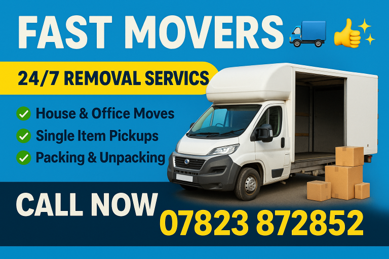 24/7 Removal & Flat Movers, Property Shifters, Full house Move– Reliable Man and Van Service 