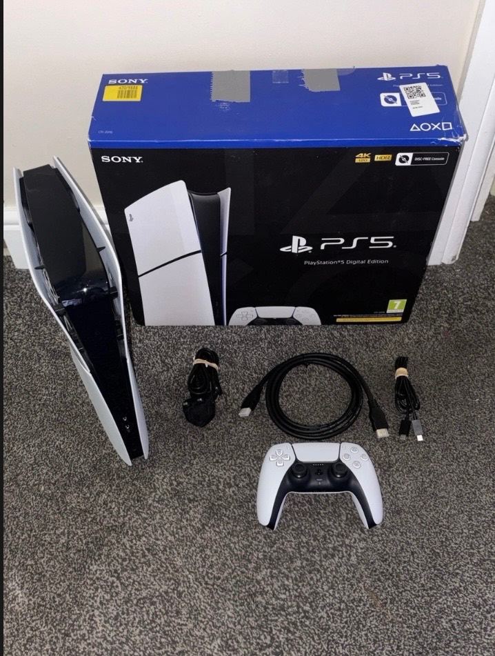 PS5 Slim Digital Edition - Brand New (Open Box) + Boxed & Manuals