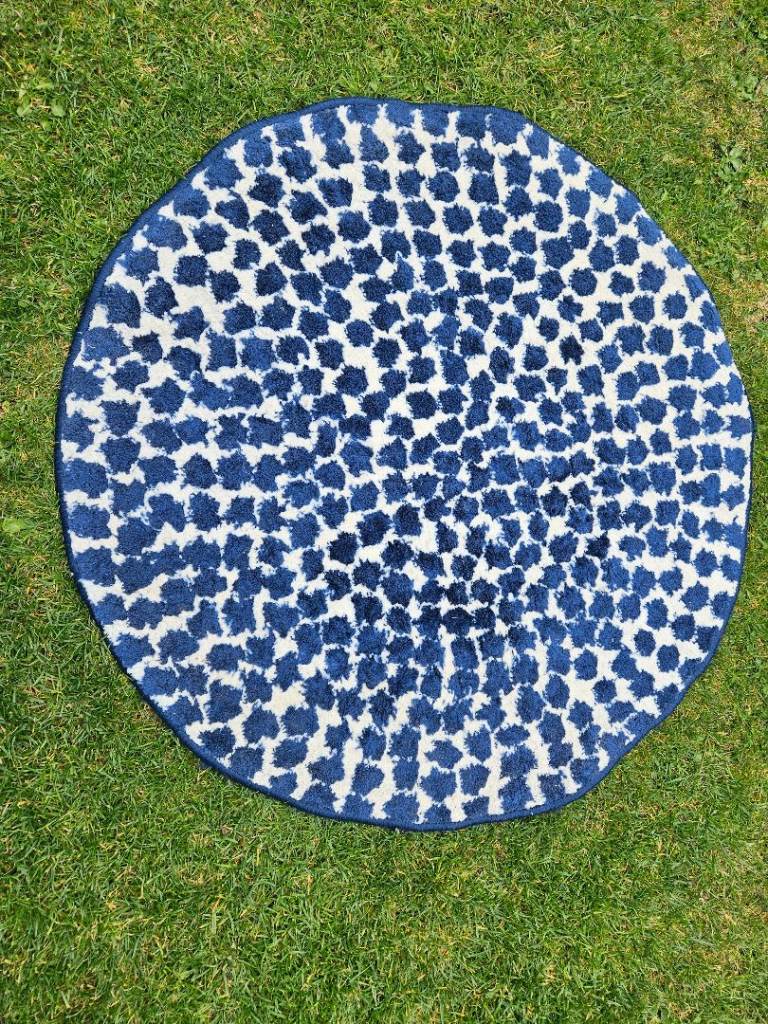 IKEA 'Flong' blue and white circular rug / carpet £5 Bargain!
