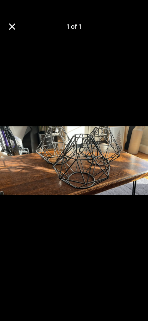 3 black lampshades 