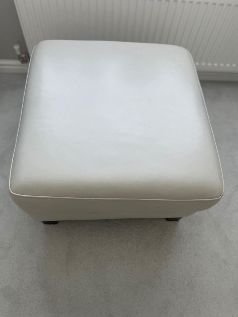 Stone leather storage door stool 