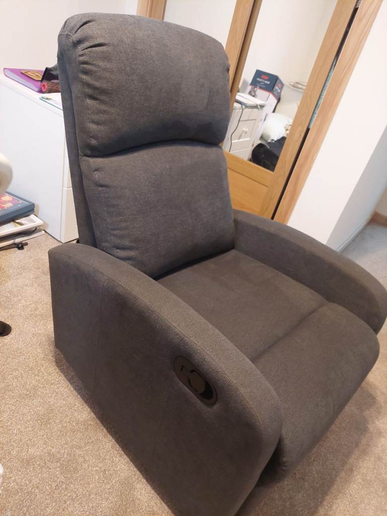Manual recliner grey chair
