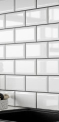 Metro White wall ceramic tiles 200 x 100mm 