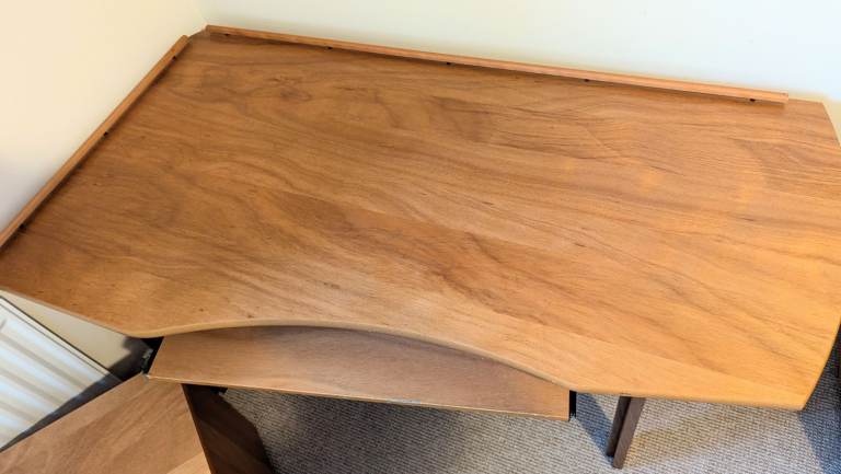 Matching desk, rolling printer stand, drawers and shelving unit