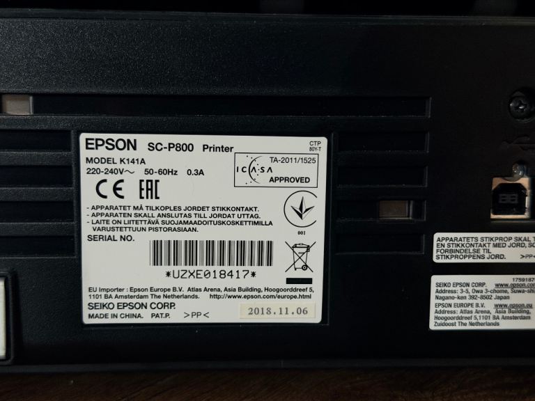 Epson SureColor P800 – Untested / No Power Lead