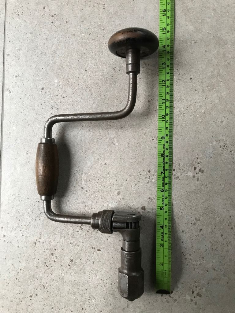 Vintage manual ratchet hand brace drill