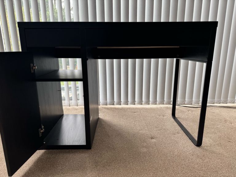 Black wooden study desk