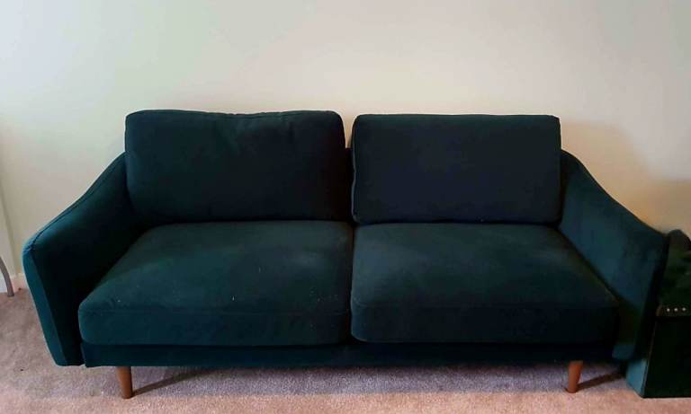 Snug Rebel 3-seater sofa, forest green velvet
