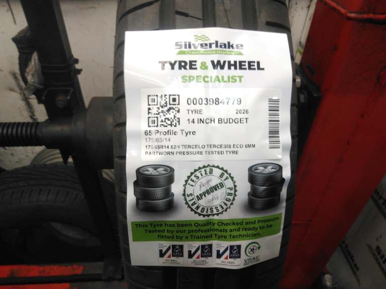 175 65r14 82h Tercelo Tercesis Eco 6mm Partworn Pressure Tested Tyre