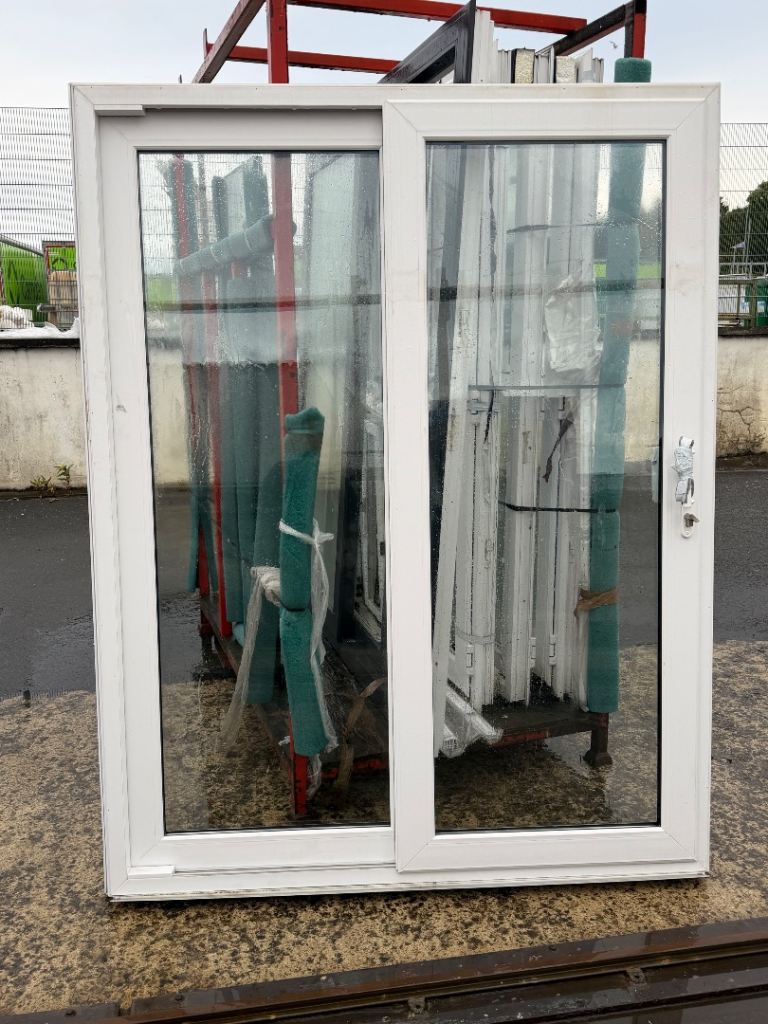 WHITE PVC SLIDING PATIO DOUBLE DOOR 