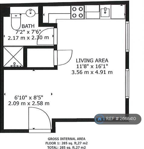 Studio flat in High Street, Dumbarton, G82 (#2668410)