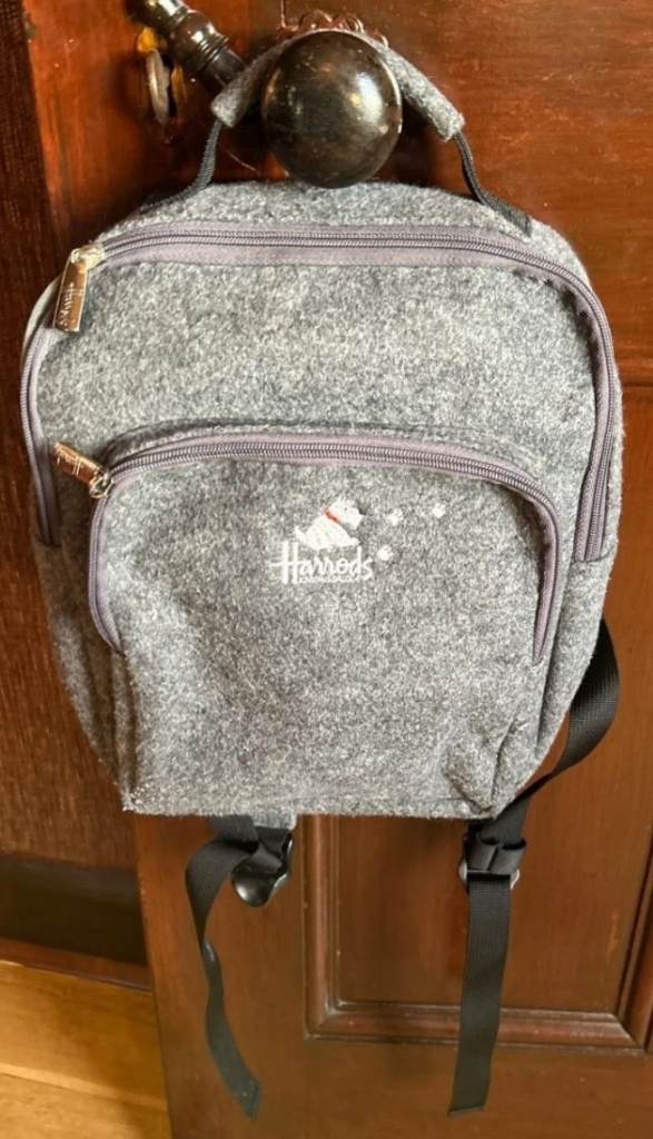 HARRODS small rucksack ideal for child, SCOTTIE DOGS ON FRONT ICONIC 