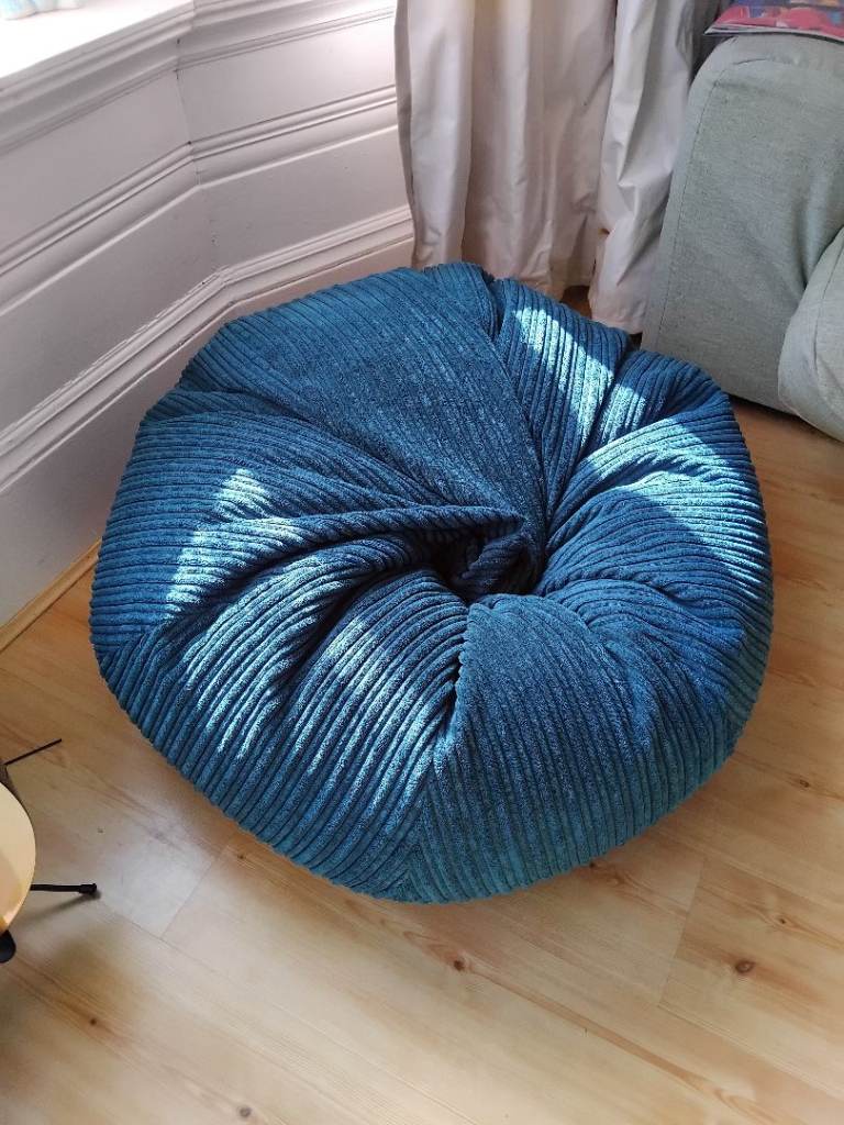 Adult Size Large Turquoise Cord Beanbag