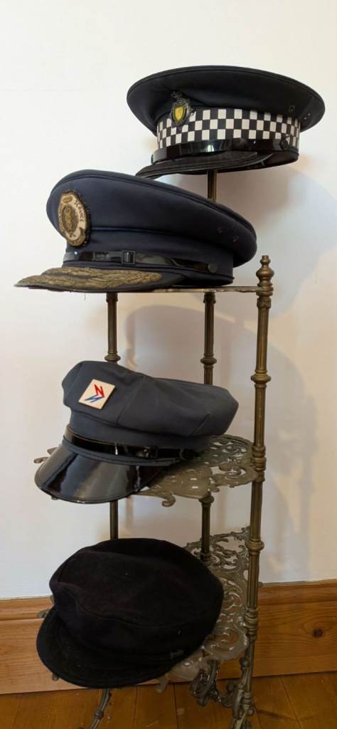 4 x Vintage Police, Ambulance, Royal Navy & Bus Driver Caps / Hats. INFO IN AD