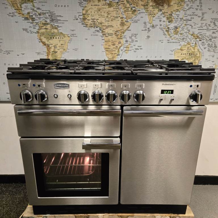 Rangemaster Professional Plus Dual Fuel Range Cooker in Stainless Steel 100cm