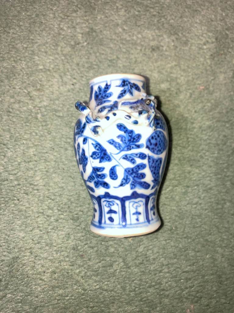 Antique Chinese Blue And White dragon Small Vase – Reasonable offers accepted