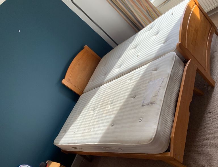 Single wooden bed with Trundle bed