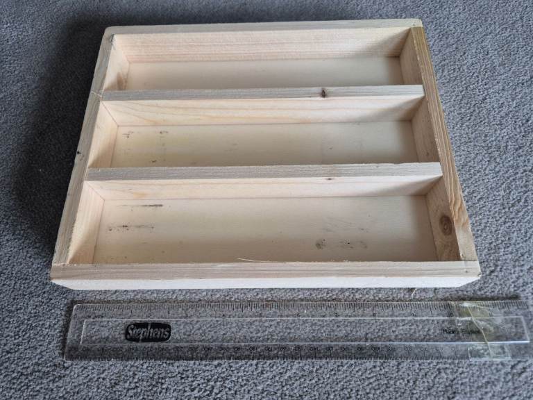Wooden Divided Tray for Storage or Crafting