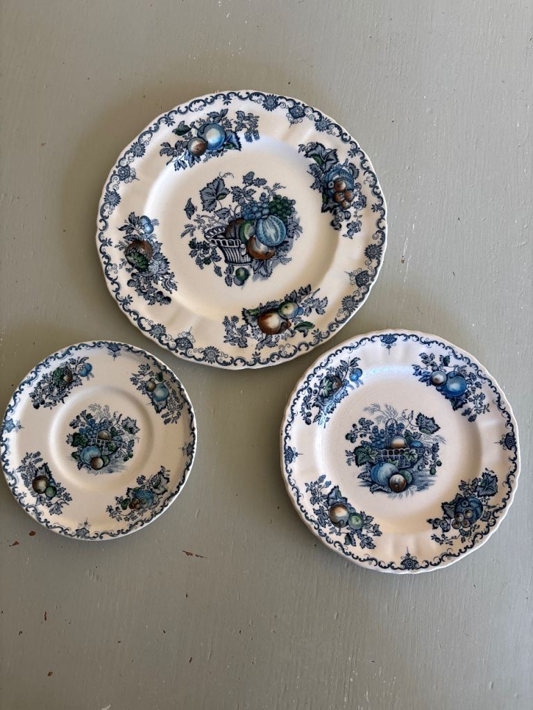 Mason's Ironstone Fruit Basket Plates - Set of 3, Good Condition