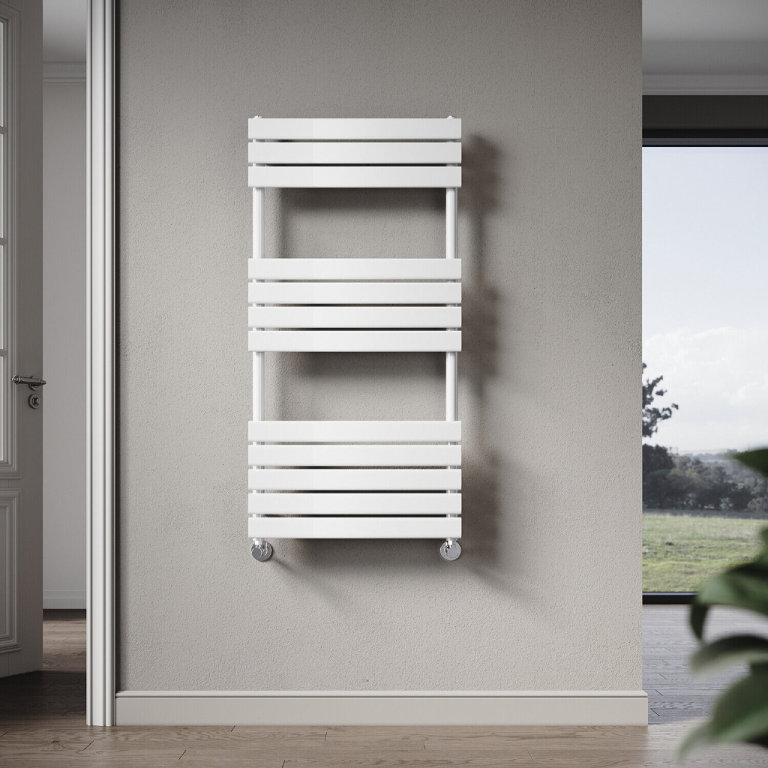 New White Flat Panel Towel Bathroom Radiator 1200 x 600mm RRP £210 Our Price £100