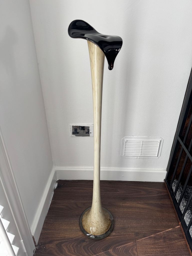 Stunning Murano Art Glass Fluted Stem Vase