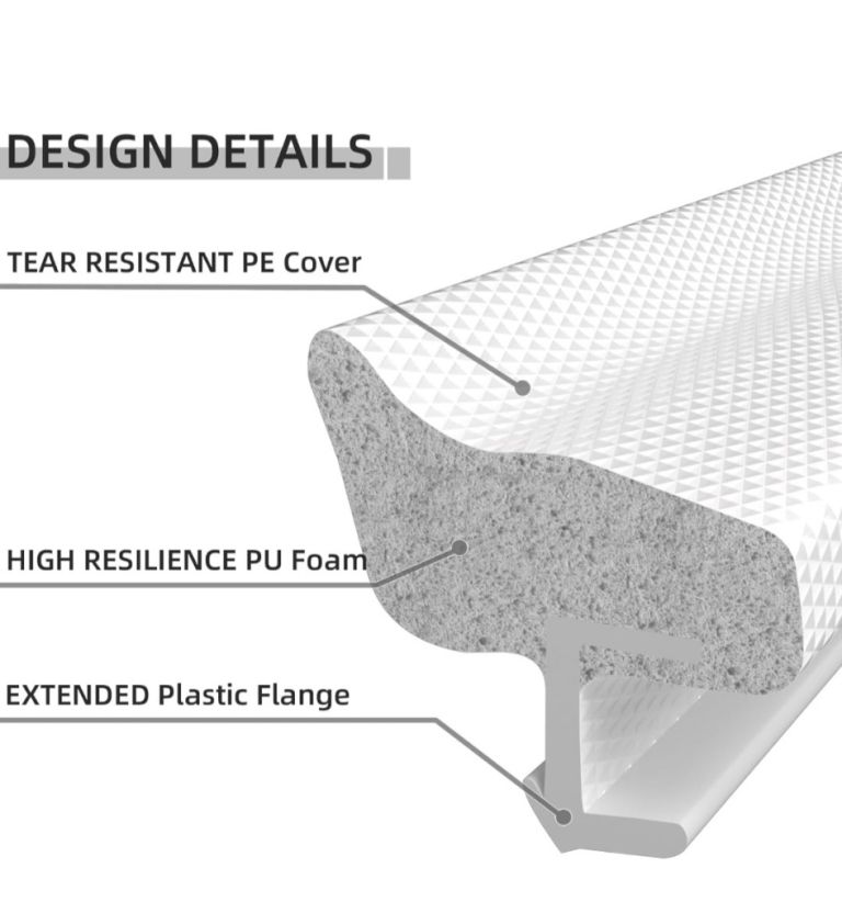 Bnip 15m White Nylon+Foam Kerf Door Window Seal Replacement