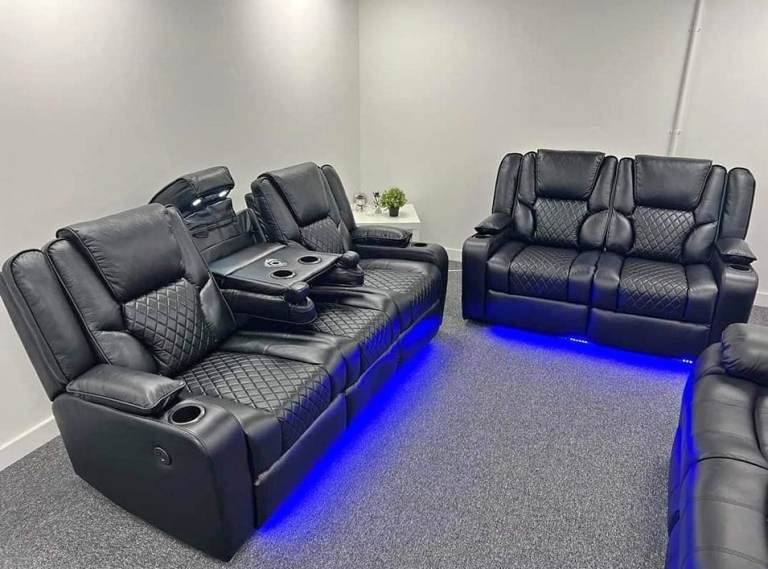 Electric Recliner sofs & Chairs 3+2 seater sofas , Cupholder sofs With LED & USB !! 