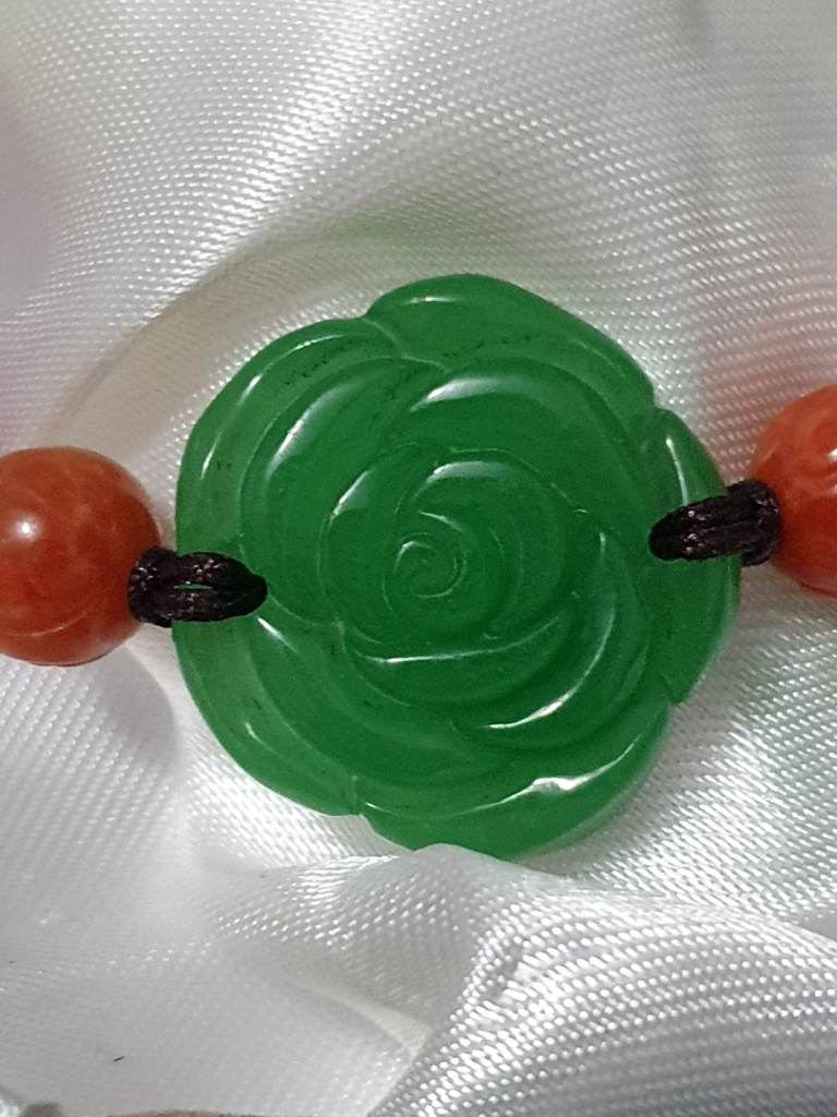 Multi Jade Flower beaded Bracelet SIZE 6,5 TO 9 INCH  Brand New 