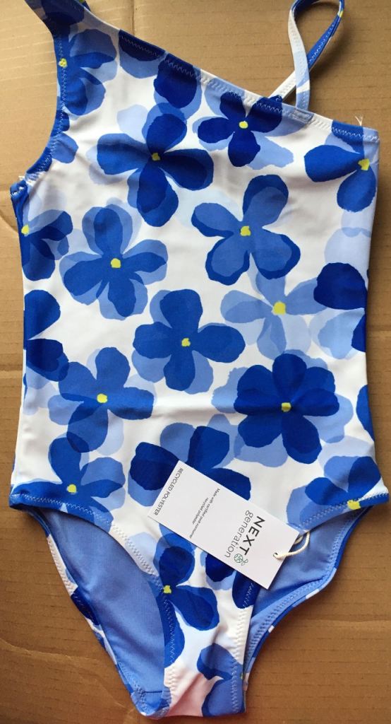 NEXT Blue And White Floral Swimsuit Size 6 Years New In Packet