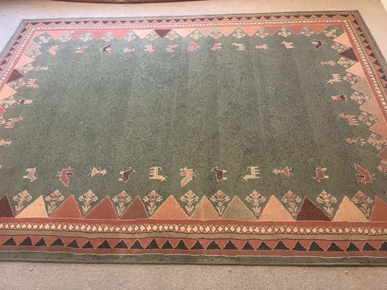 image for Lovely green and terracotta colours rug