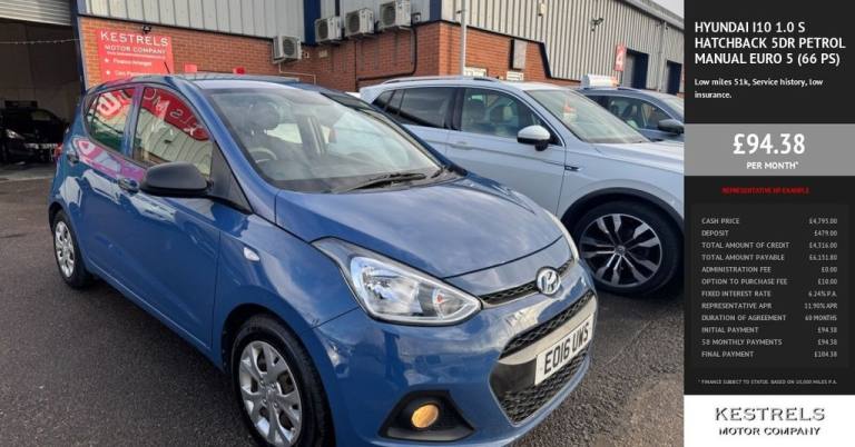 2016 Hyundai i10 1.0 S Hatchback 5dr Petrol Manual Euro 5 (66 ps) Hatchback Petrol Manual