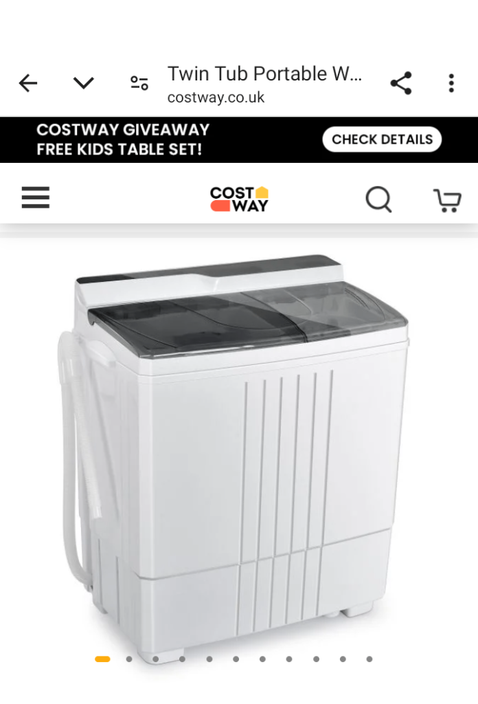 Caravan and campervan 4.5kg twin tub 