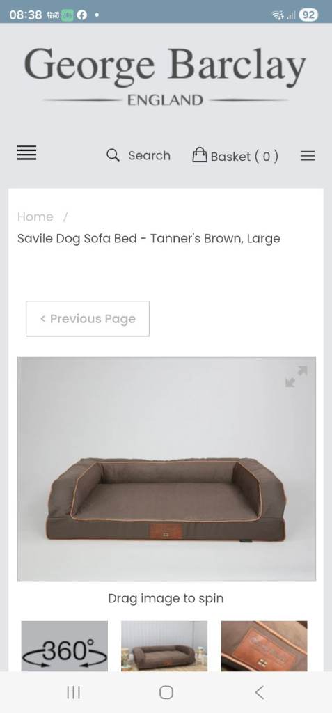 George Barclay large dog sofa bed 