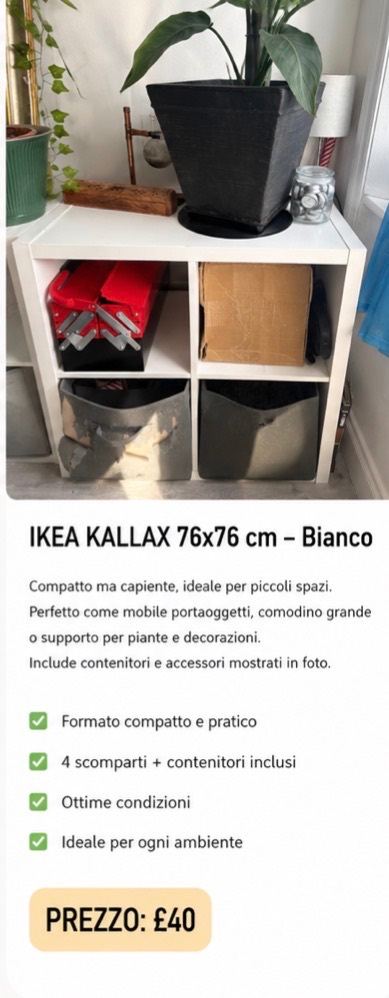 IKEA KALLAX 76x76 White Storage Unit