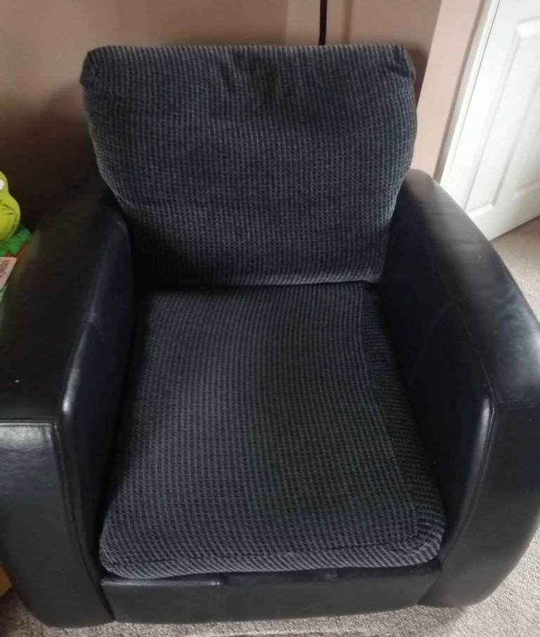 Black/Grey sofa and chair
