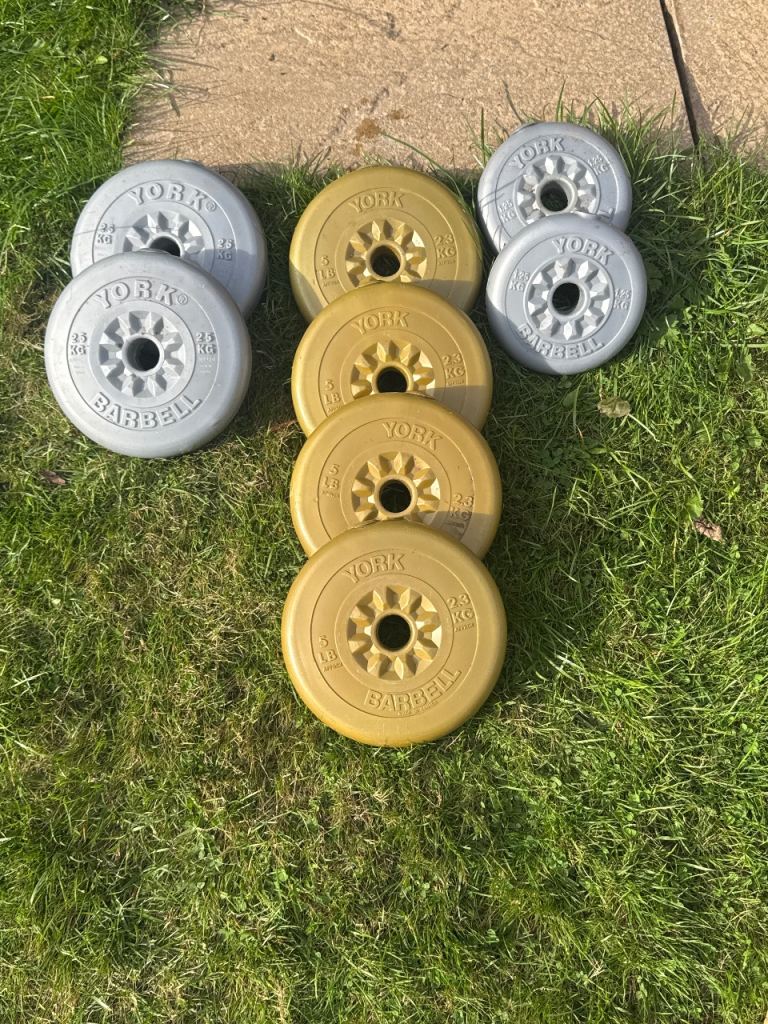 16.7kg York Barbell Weight Plates 