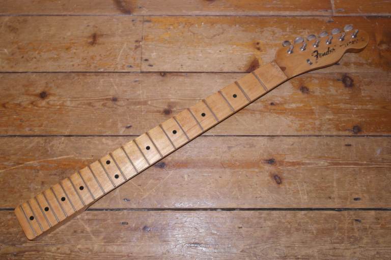 Allparts maple Telecaster neck licensed by Fender relic finish with Kluson locking tuners