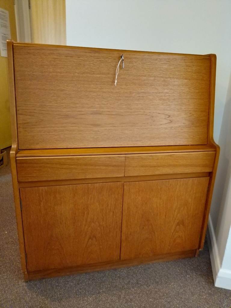 Mid century teak writing bureau desk by Remploy